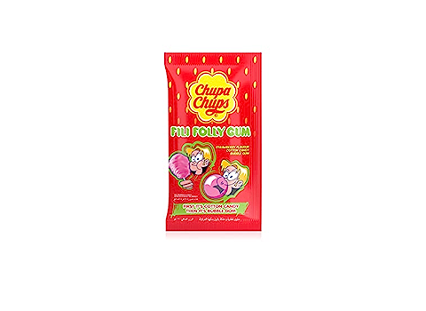 Chupa Chups Fili Folly Gum Strawberry Flavour Cotton Candy Bubble Gum  11g