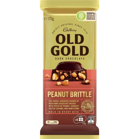 Cadbury Old Gold Dark Chocolate Peanut Brittle 175g