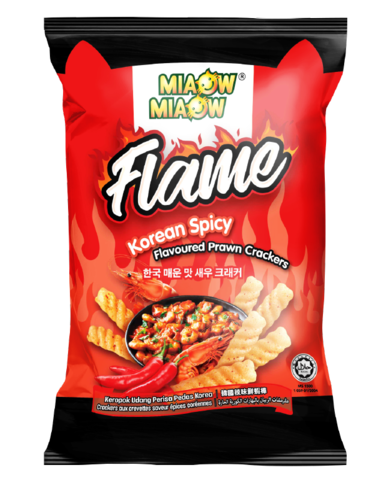 Miaow Miaow Flame Korean Spicy Flavoured Prawn Crackers 50g
