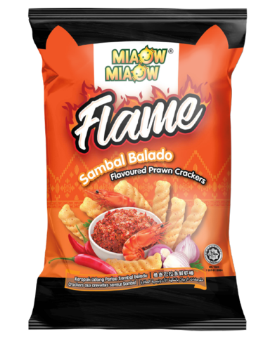 Miaow Miaow Flame - Sambal Balado Flavoured Prawn Crackers 50g