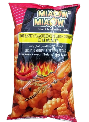 Miaow Miaow Hot & Spicy Flavoured Cuttlefish Crackers 150g