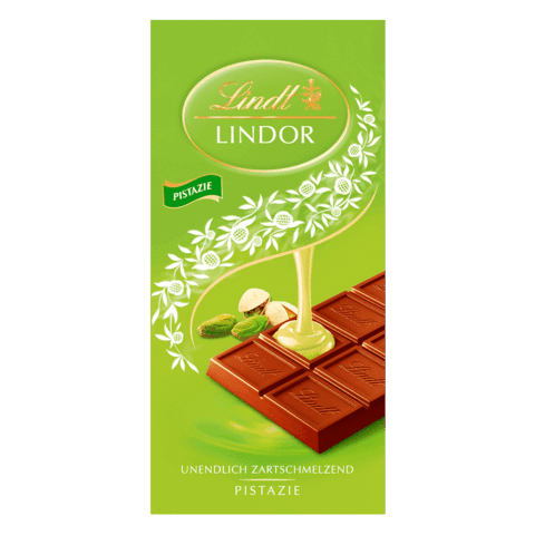Lindt LINDOR Pistachio Chocolate Bar 100G